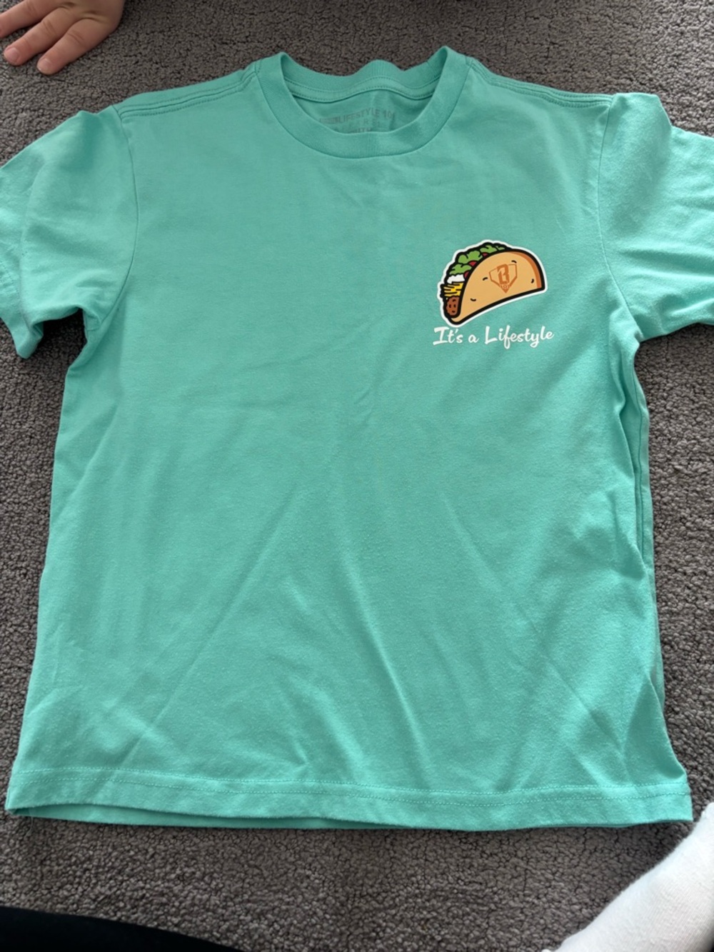Baseball Lifestyle Kids Teal Short-Sleeve Tee with Taco Graphic